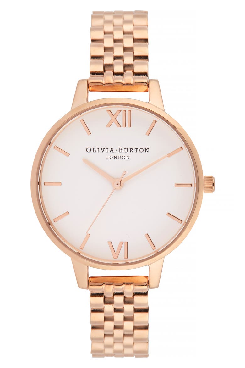 Bracelet Watch, 34mm, Main, color, ROSE GOLD/ WHITE/ ROSE GOLD