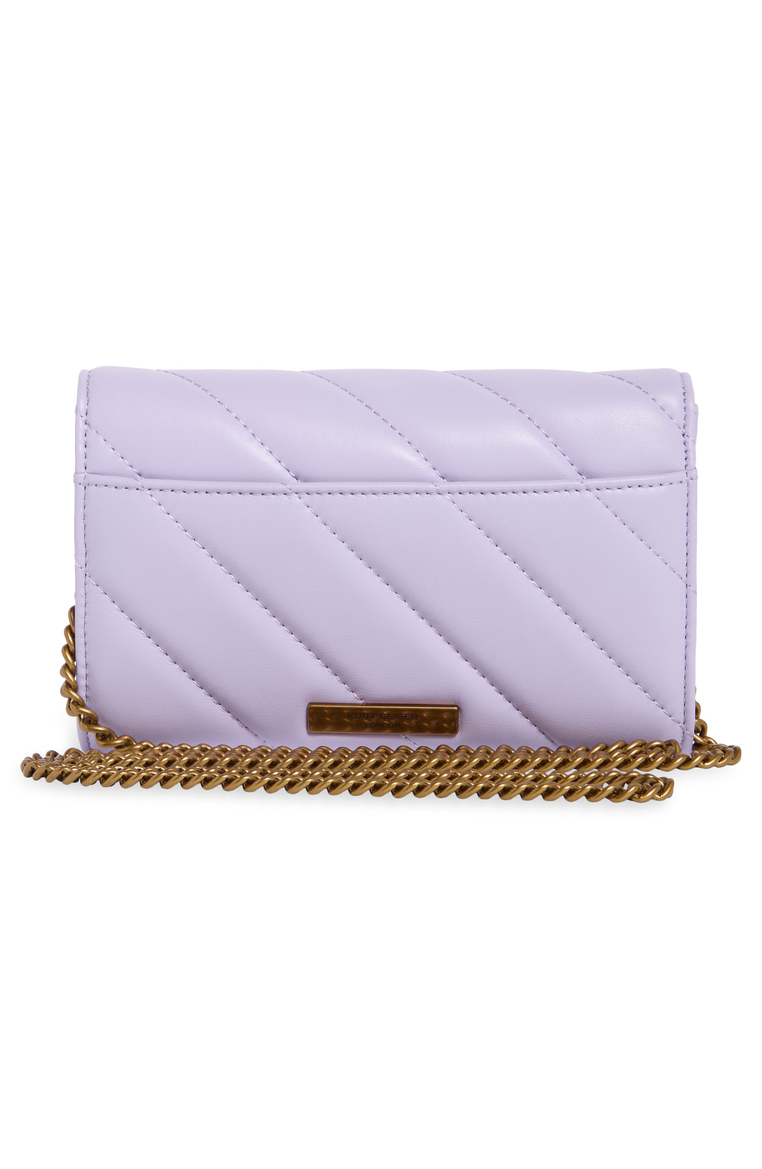 Soho Leather Wallet on Chain, Alternate, color, LIGHT/ PASTEL PURPLE