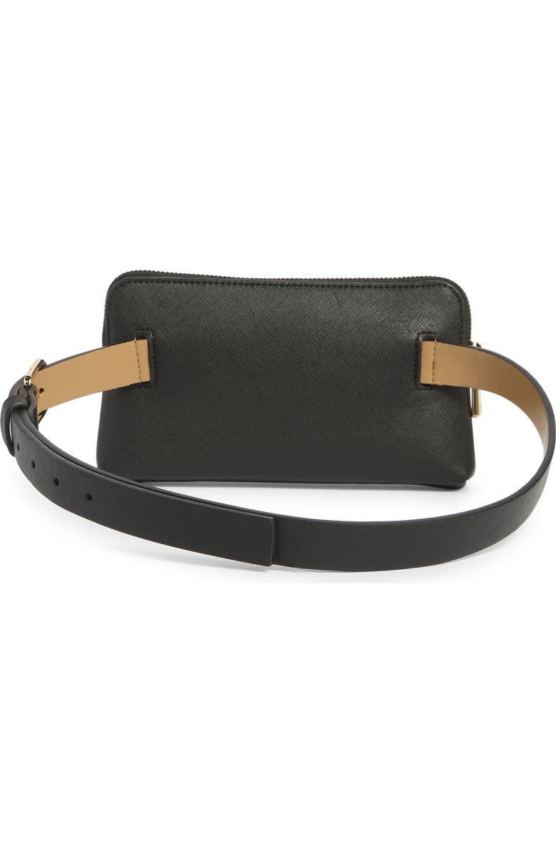 Kate Spade New York saffiano top zip belt bag, Alternate, color, Black
