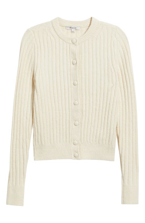 Madewell Rib Cotton & Merino Wool Blend Cardigan In Brown