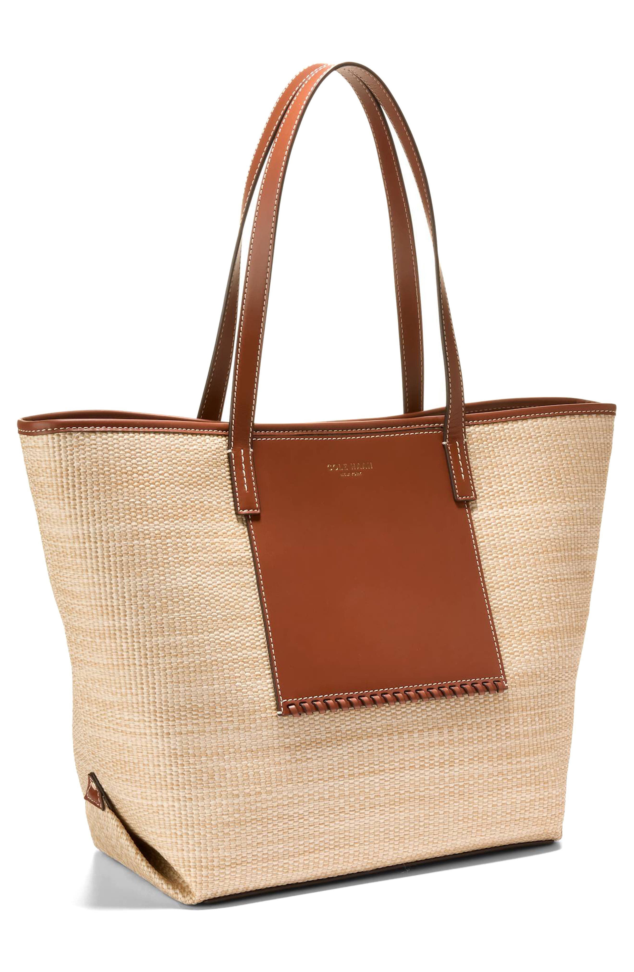 Cole Haan Nantucket Tote Bag, Alternate, color, Natural Straw/ Tan Trim