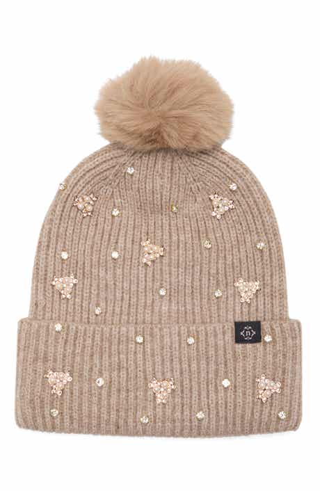 Mixed Metallic Pom Beanie