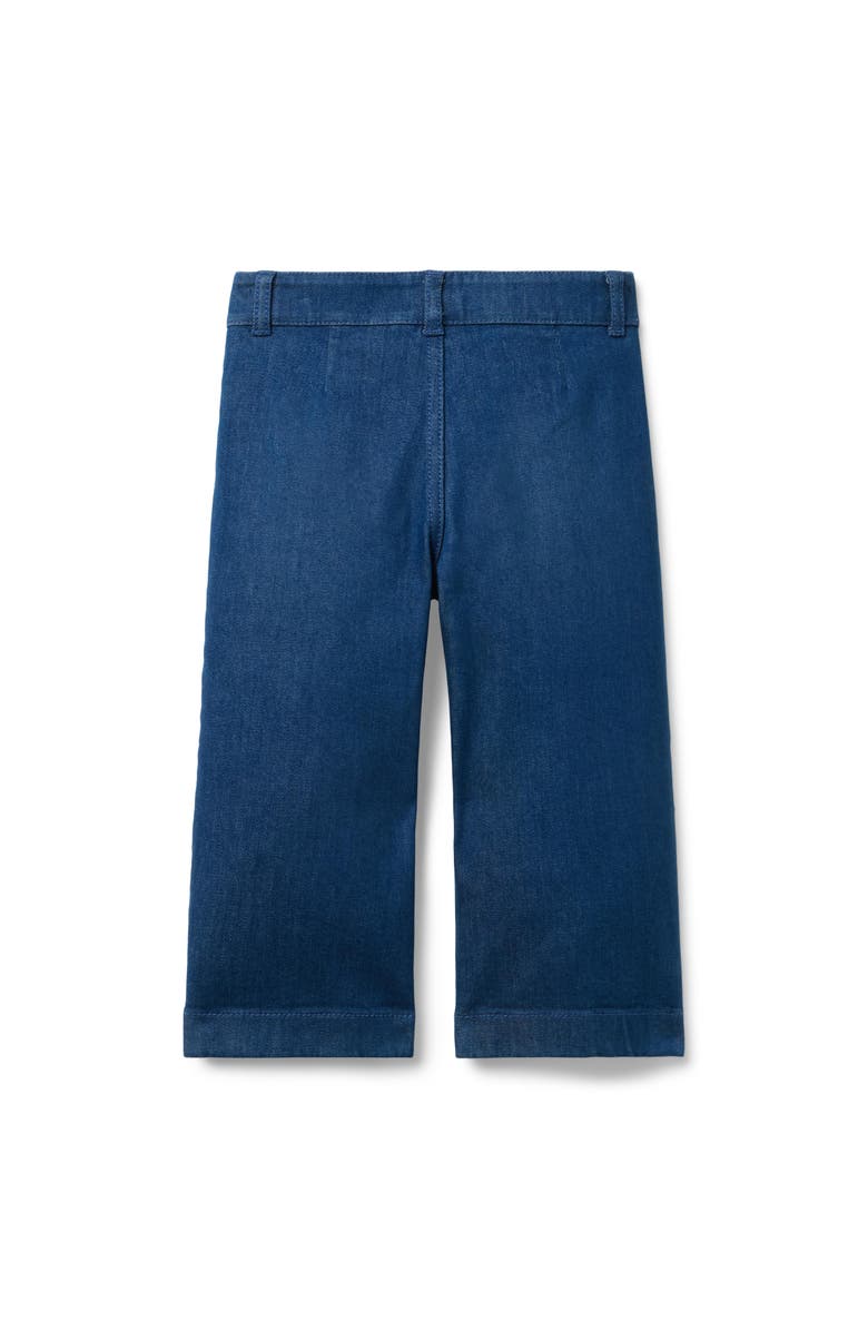 Janie and Jack The Patch Pocket Wide Leg Jean In Medium Wash, Alternate, color, Blue