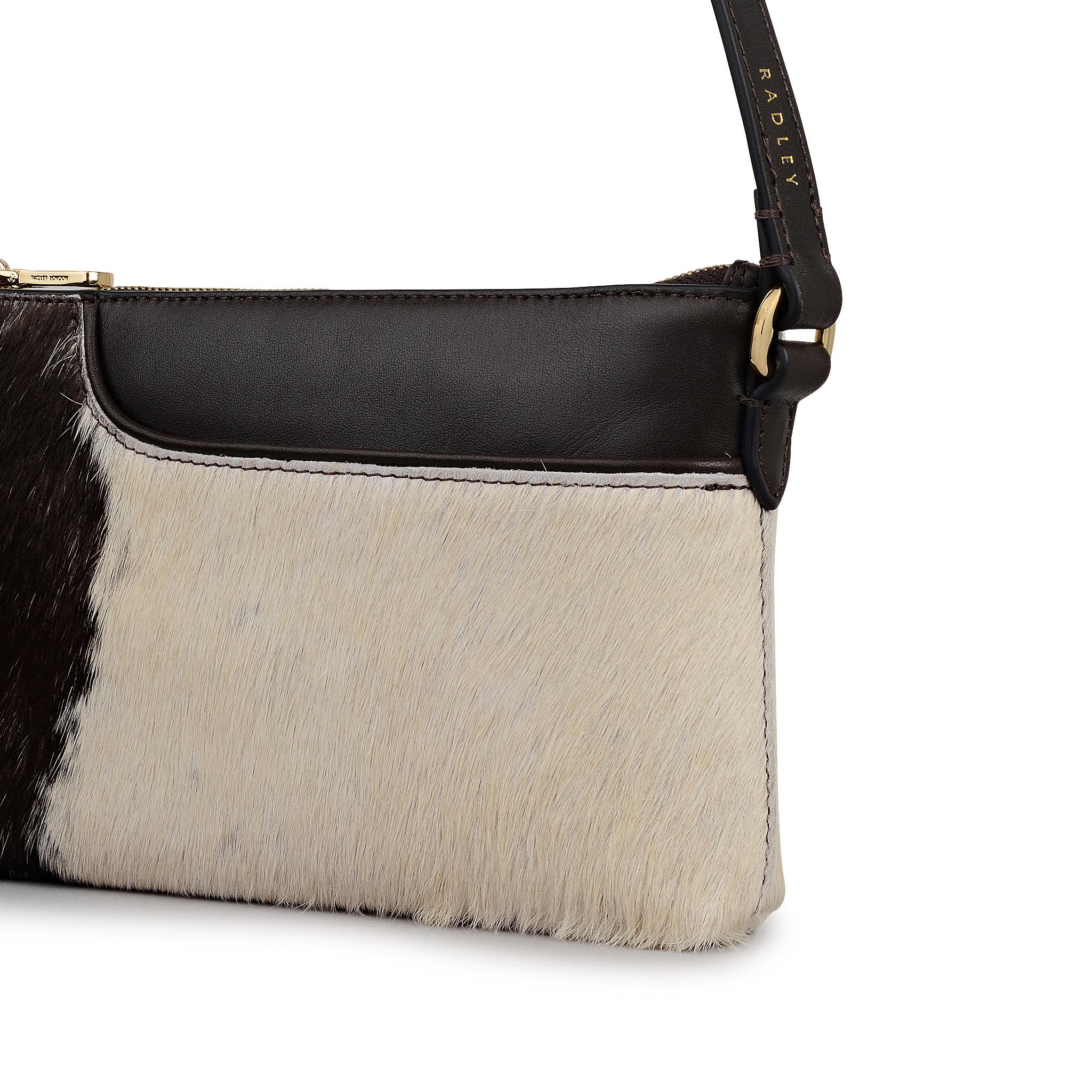 Radley Pockets - Cow Hide Mini Ziptop Shoulder Bag, Alternate, color, Dark Oak