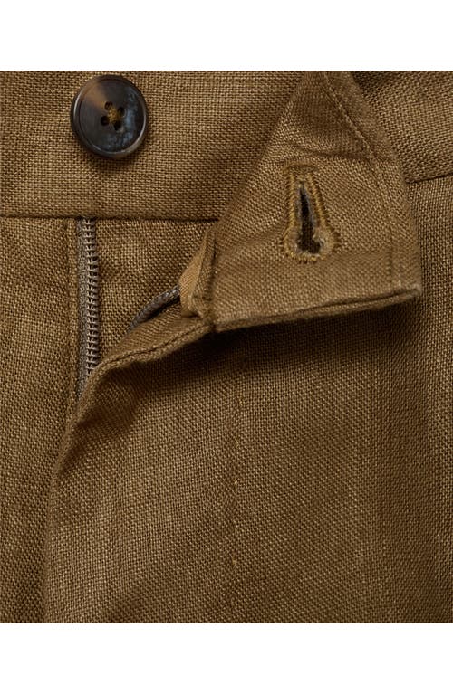 Mango Salerno Slim Fit Linen Suit Pants In Brown