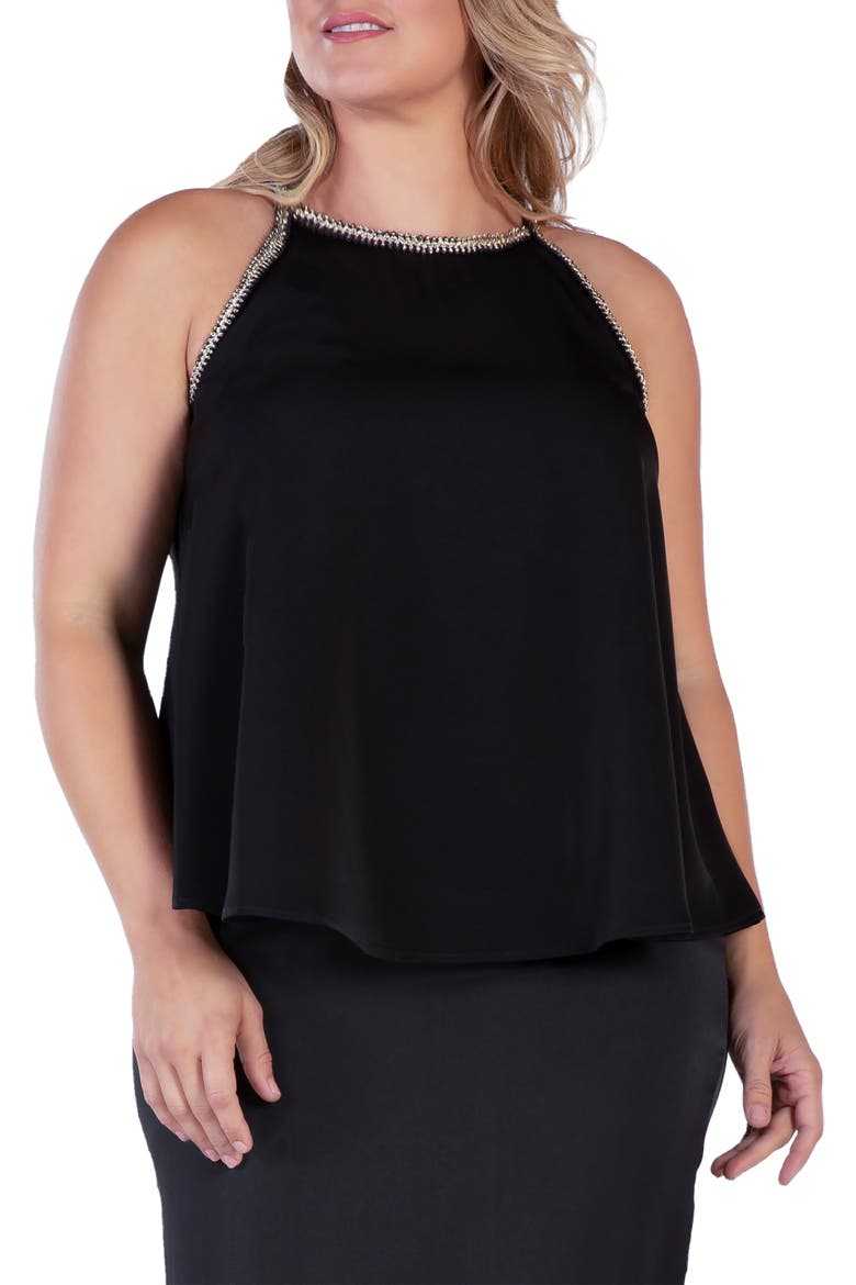 Metallic Trim Tank, Alternate, color, BLACK