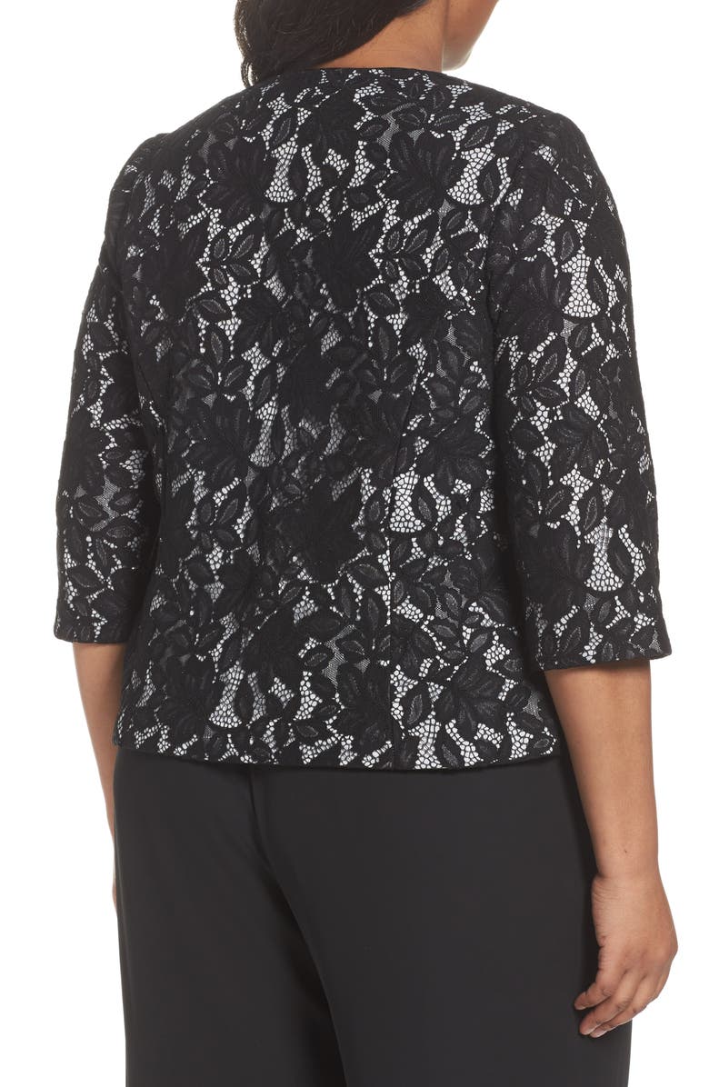 Alex Evenings Lace Jacket, Alternate, color, 