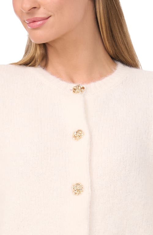 Ted Baker Fina Fuzzy Crewneck Cardigan In White