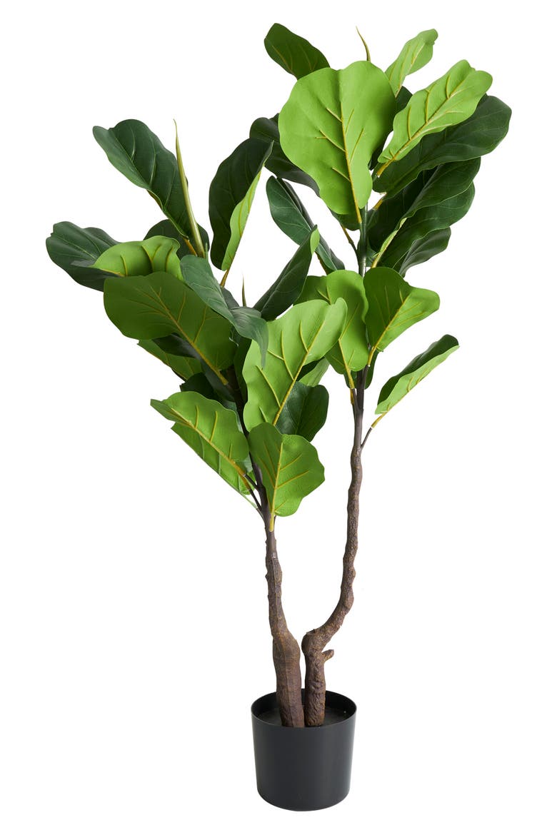 Green Faux Foliage Artificial Potted Plant, Alternate, color, GREEN
