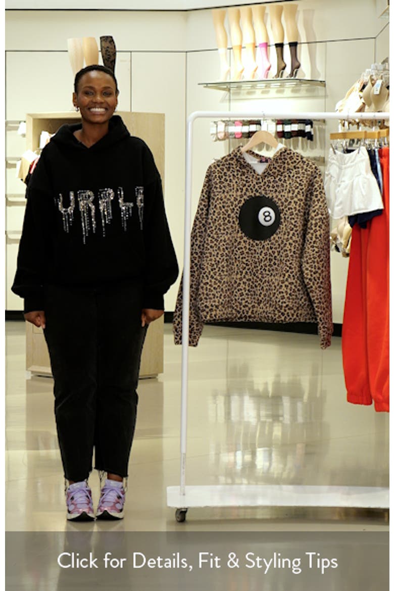 8 Ball Leopard Print Oversize Graphic Hoodie video
