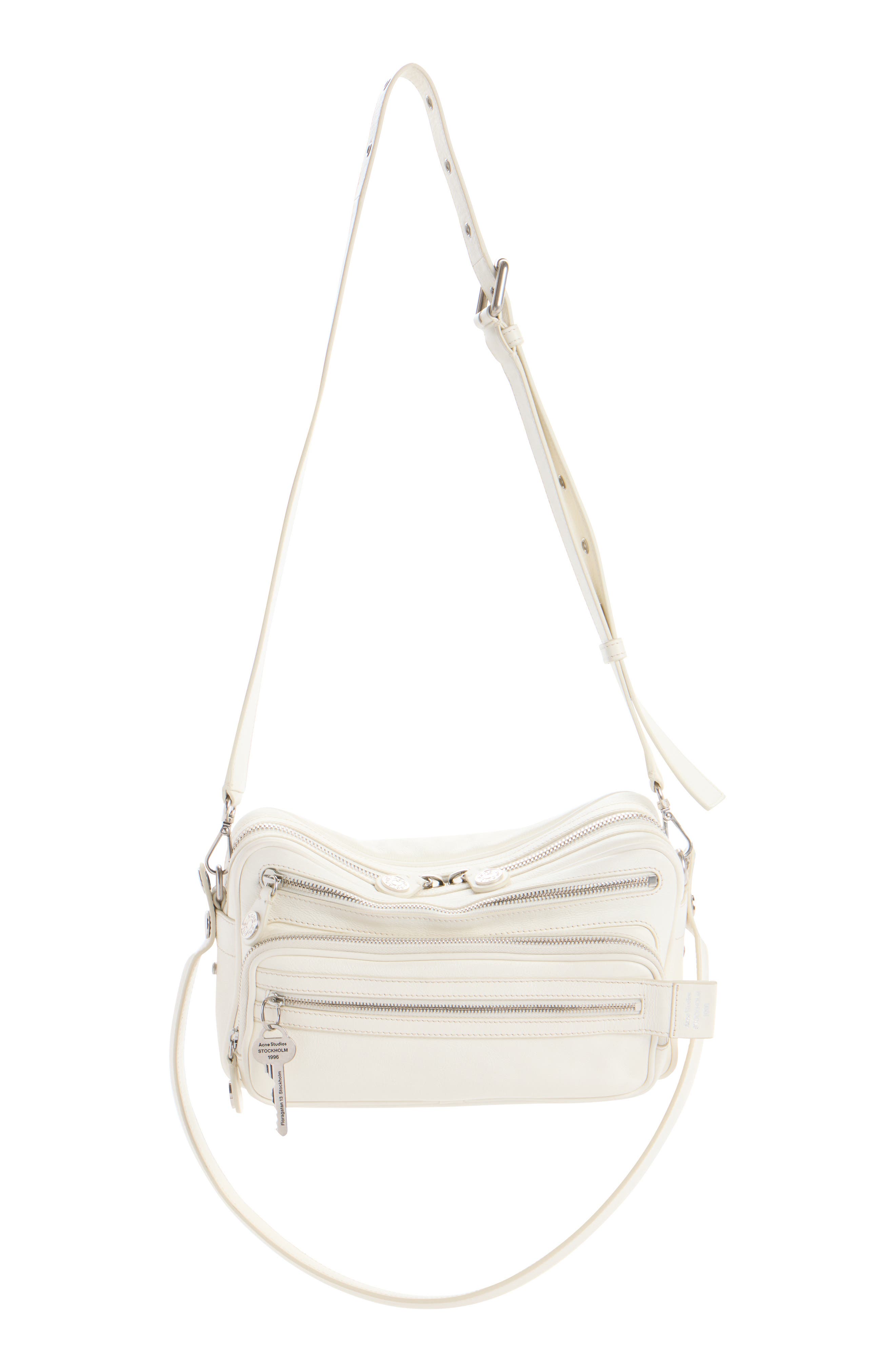 Small Camero Leather Shoulder Bag, Alternate, color, CREAM WHITE