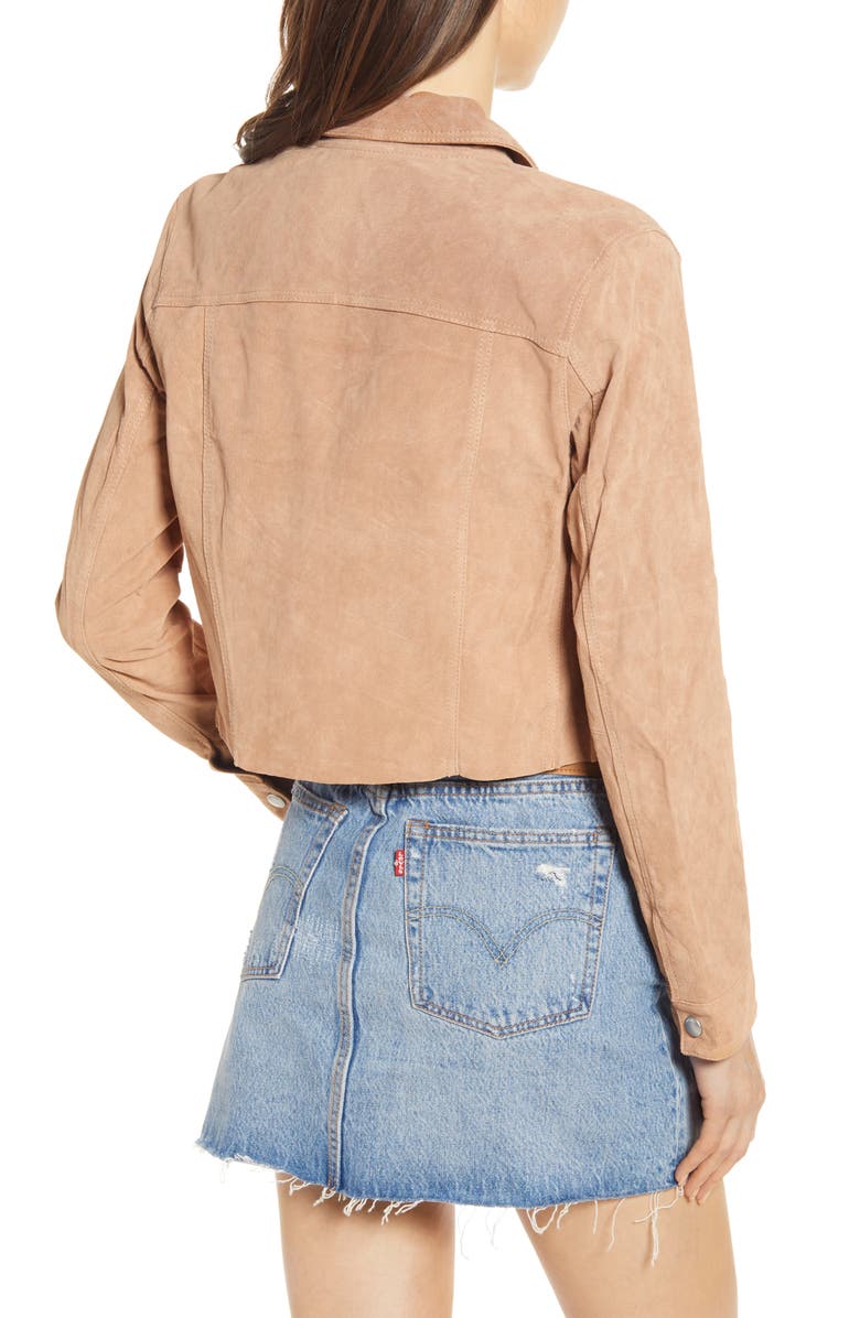 BLANKNYC Crop Suede Trucker Jacket, Alternate, color, 