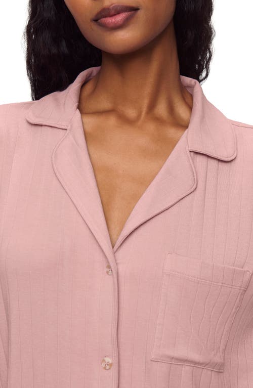 Eberjey Relaxed Rib Short Pajamas In Pink