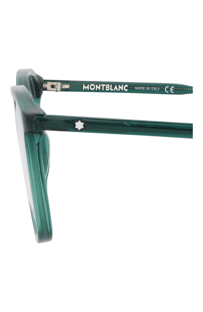 Montblanc 52mm Square Optical Glasses, Alternate, color, Green Transparent