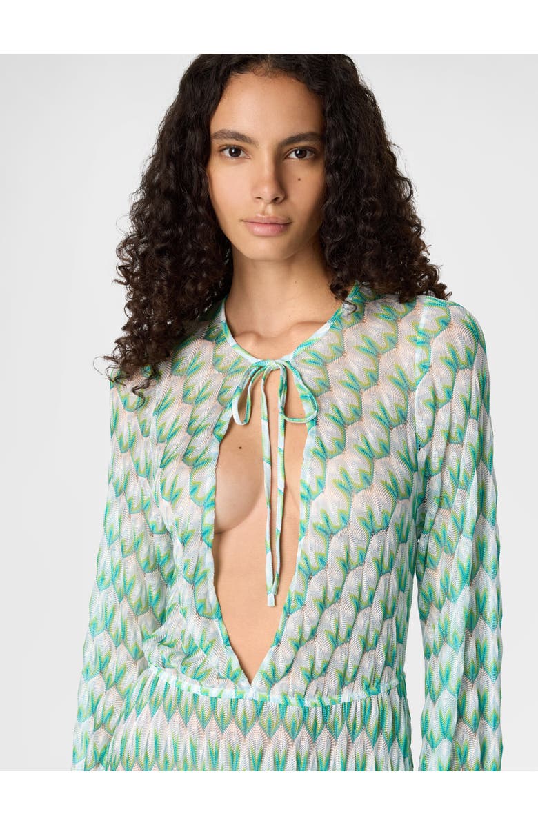Missoni Cover-up In Viscose With Floral Pattern And Long Sleeves, Alternate, color, Multicoloured