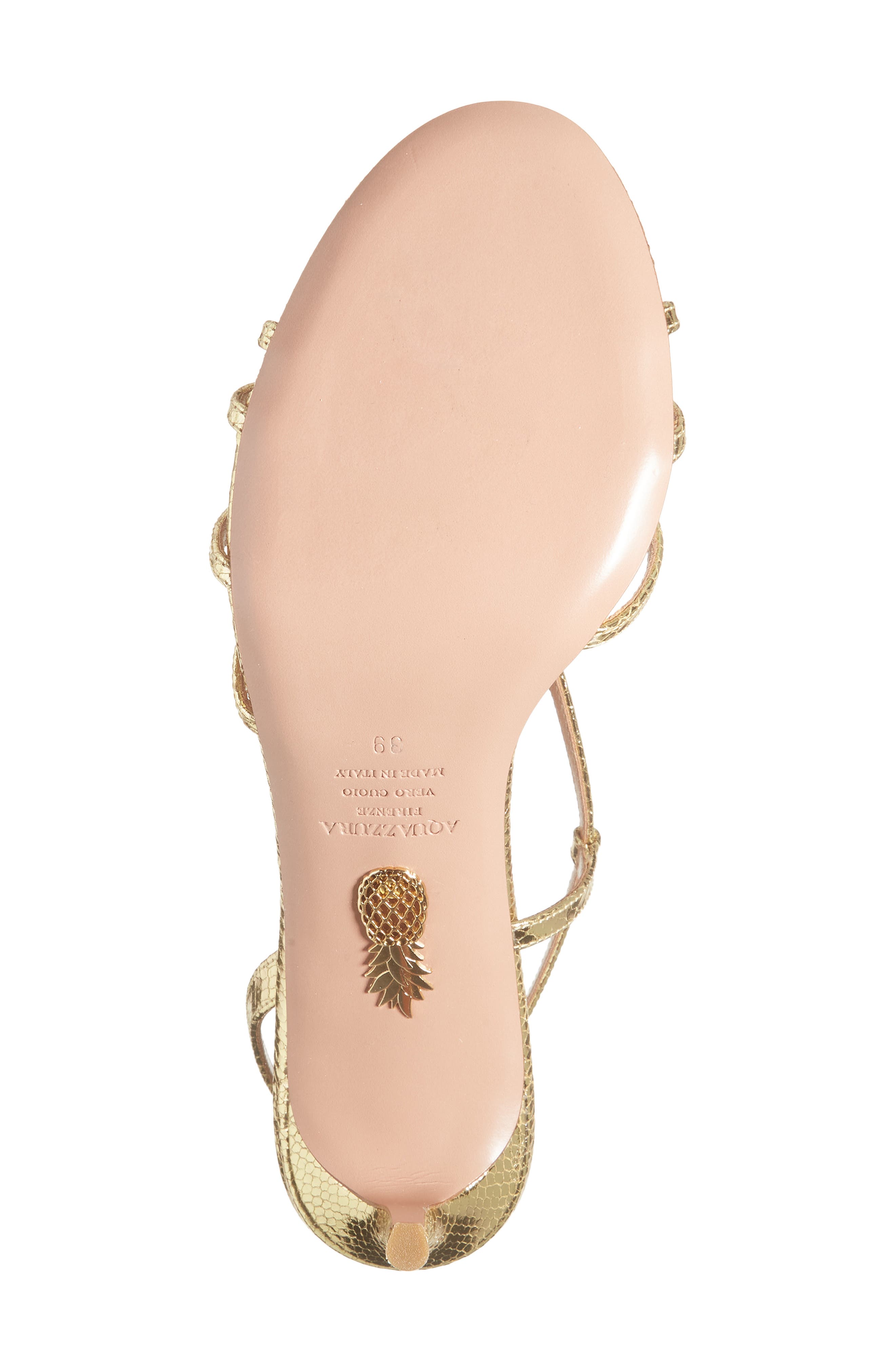 Aquazzura Talk to Me Sandal, Alternate, color, Soft Gold