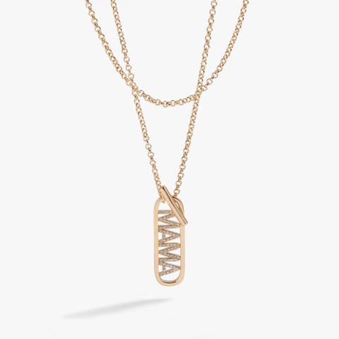 Mama Pave Toggle Necklace