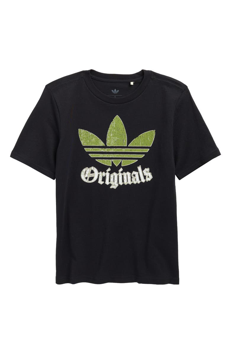 adidas Kids' Cotton Graphic T-Shirt, Main, color, Black