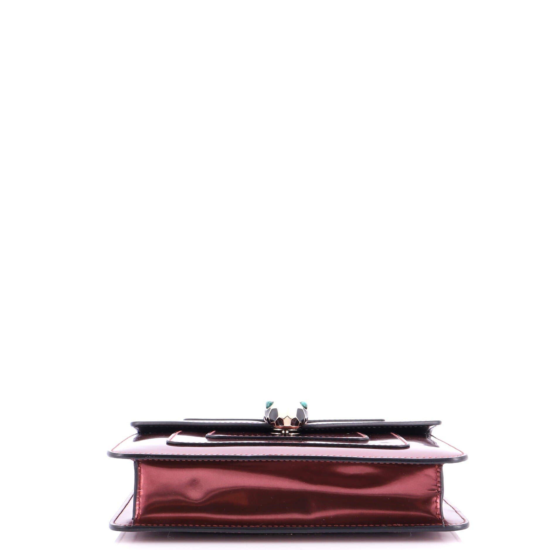 Serpenti Forever Square Shoulder Bag Metallic Leather Small, Alternate, color, Red