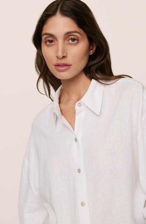 Eberjey Juniors Linen Blend Relaxed Sleeve Top In Ivory In Neutral