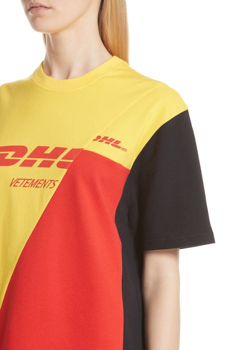 VETEMENTS DHL Cut-Up Tee, Alternate, color, 
