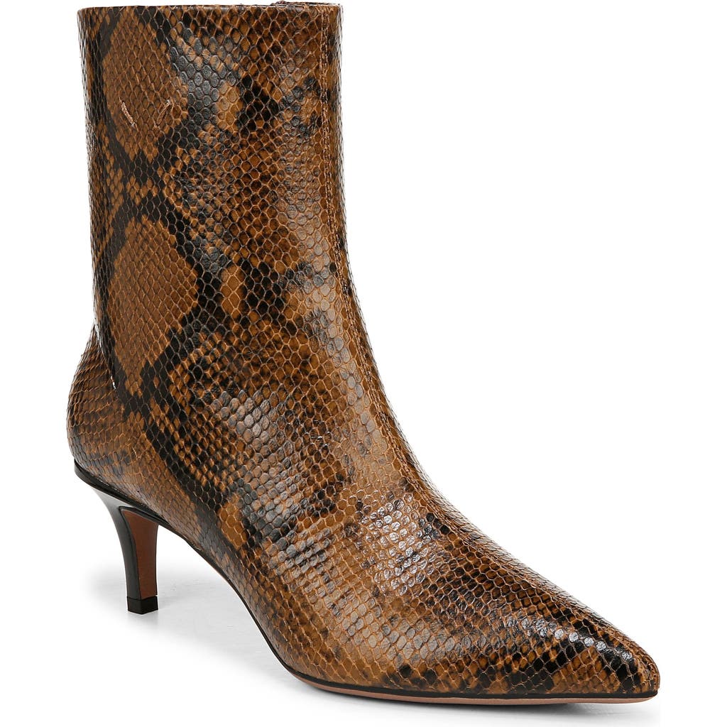 Franco Sarto Anna Womens Zipper Leather Booties In Brown