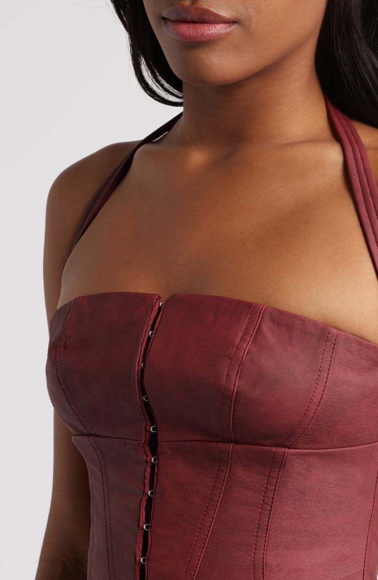 Mistress Rocks Faux Leather Corset Top, Alternate, color,