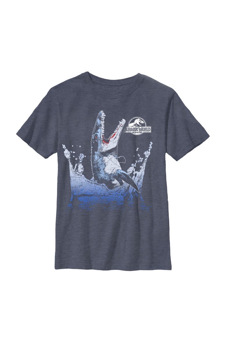 Boy's Jurassic World Mosasaurus Show Graphic Tee, Main, color, Navy Blue Heather