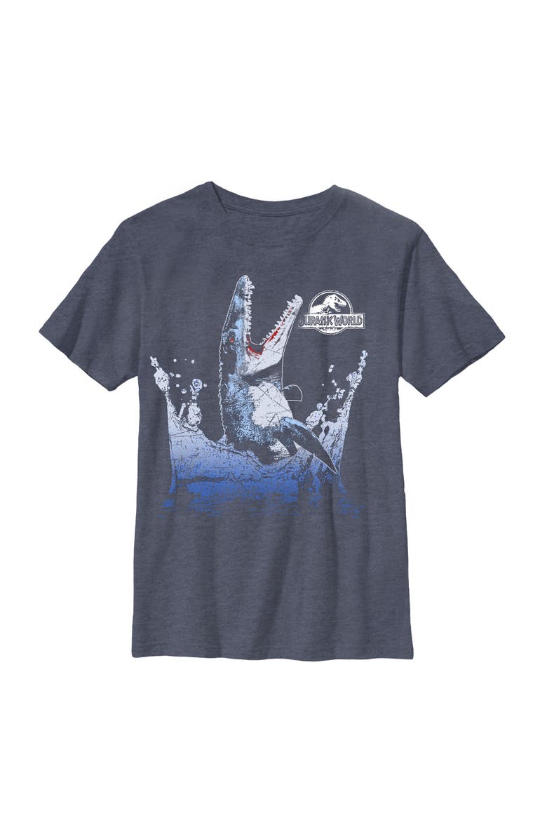 JURASSIC WORLD Boy's Jurassic World Mosasaurus Show Graphic T-Shirt, Main, color, Navy Blue Heather