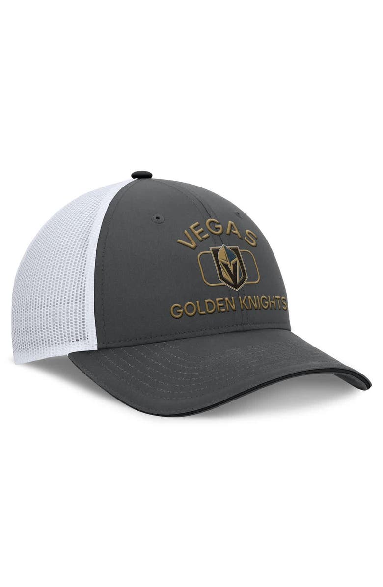 FANATICS Men's Fanatics Gray/White Vegas Golden Knights Authentic Pro Rink Trucker Hat, Alternate, color, Gray