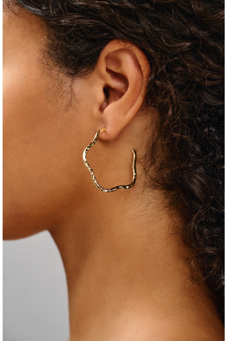 Sierra Hoop Earrings, Alternate, color, GOLD