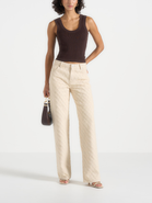 Manière De Voir Elyssa Diamond Stitch Straight Leg Jeans