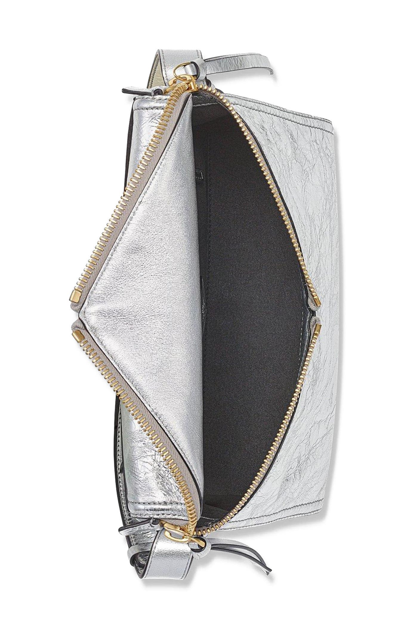 MCM Diamant 3D Shoulder Bag in Metallic Calf Leather, Alternate, color, Silver