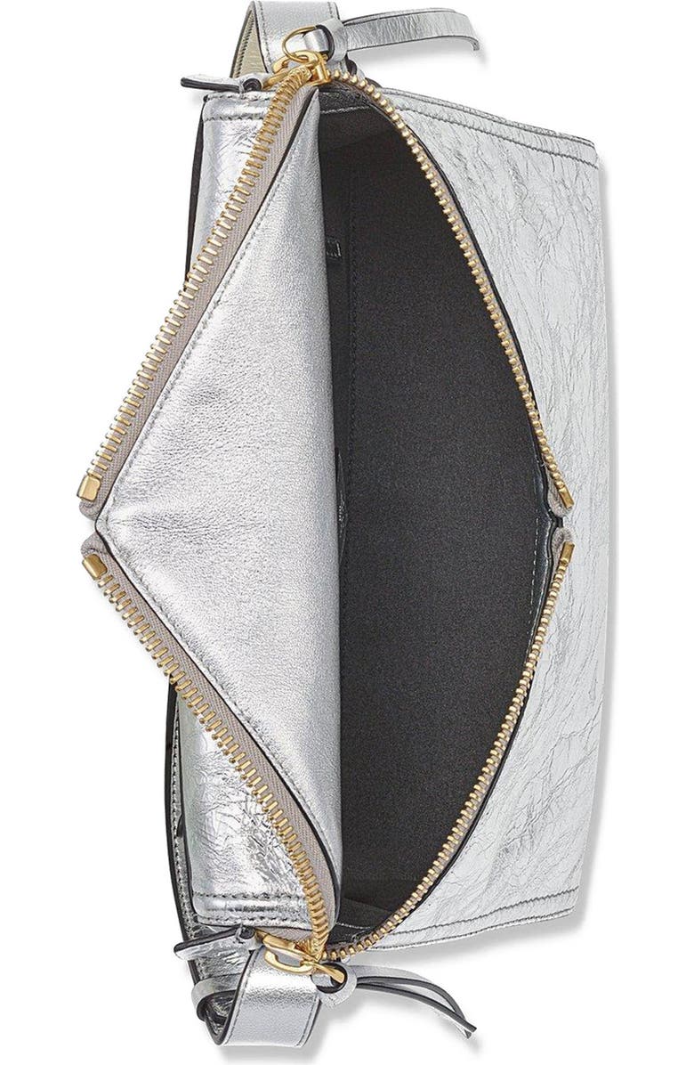 MCM Diamant 3D Shoulder Bag in Metallic Calf Leather, Alternate, color, Silver