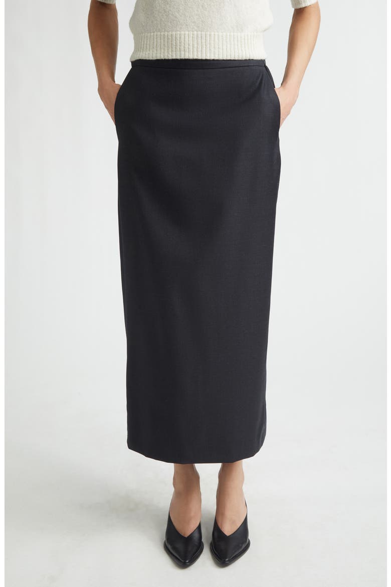 Cara Super 120s Wool Pencil Skirt, Main, color, BLACK MELANGE
