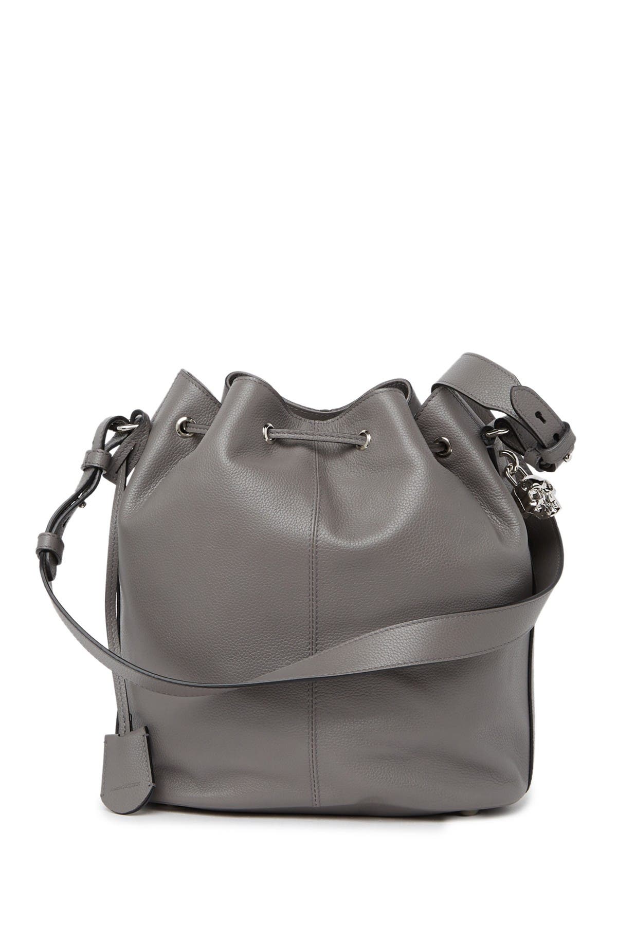 McQueen Alexander McQueen Padlock Skull Leather Bucket Bag, Alternate, color, 