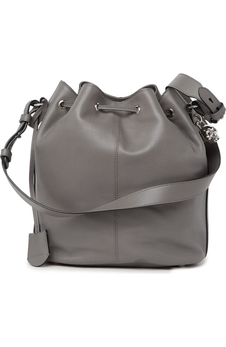 McQueen Alexander McQueen Padlock Skull Leather Bucket Bag, Alternate, color,