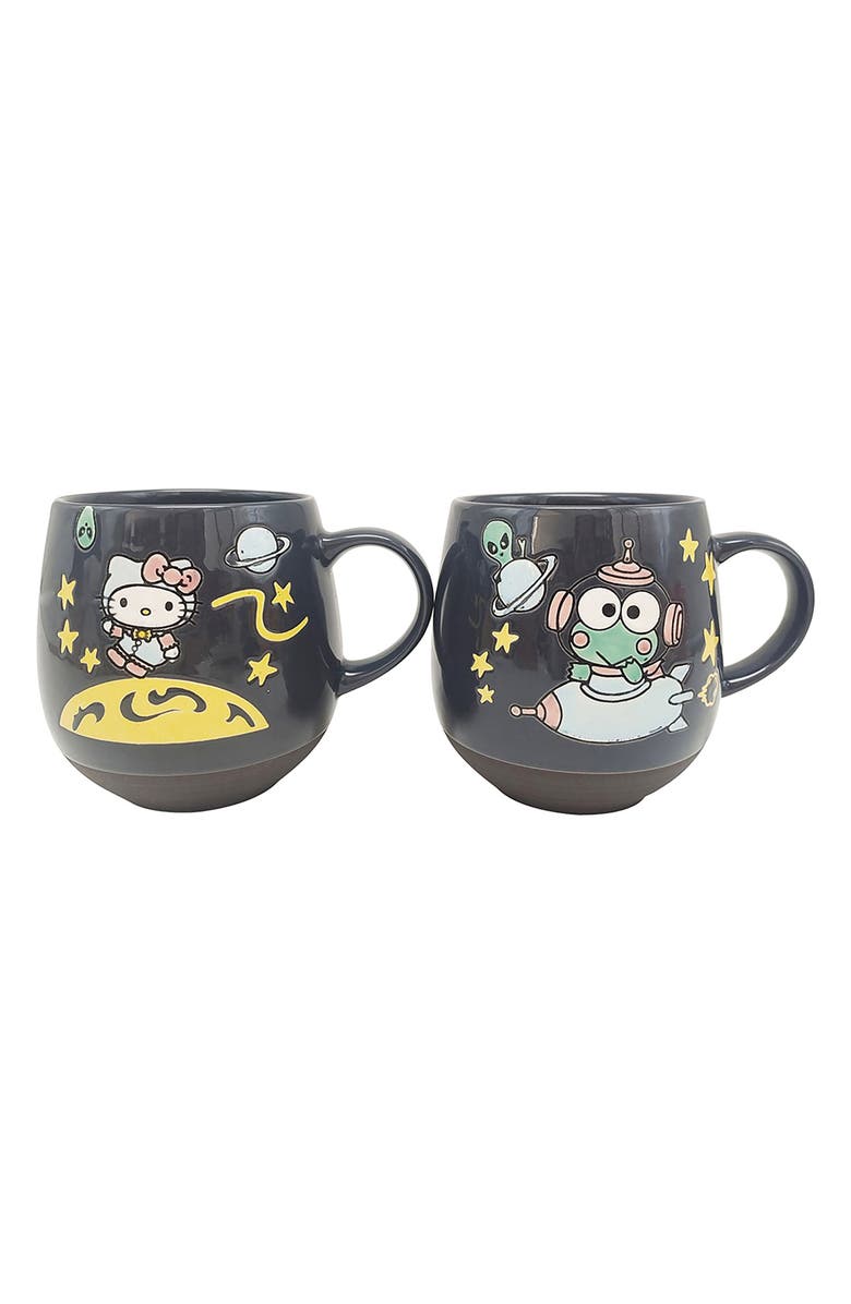 Blue Sky Clayworks Cosmic Hello Kitty 2-Pack Mug Set, Main, color, Black Multi