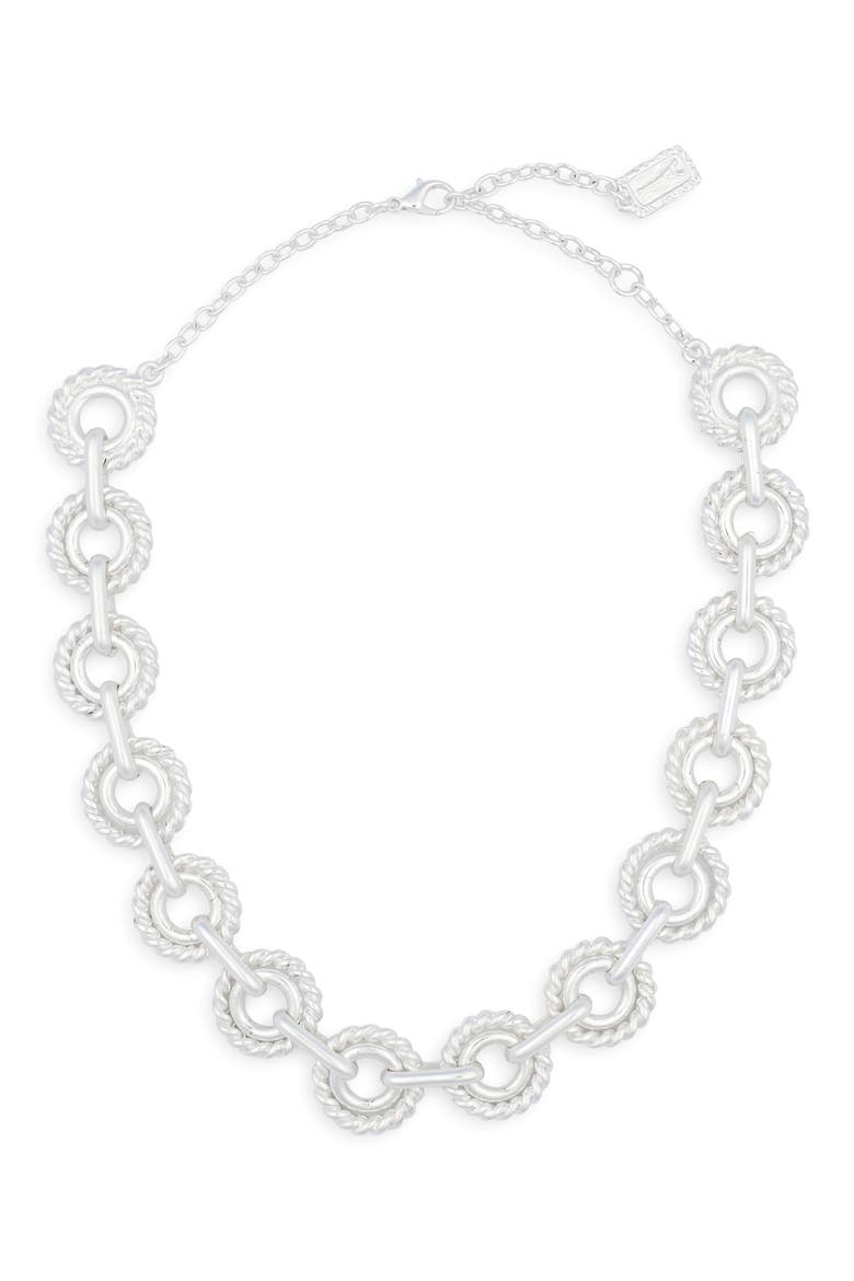 Polished Circle Collar Necklace, Main, color, SILVER