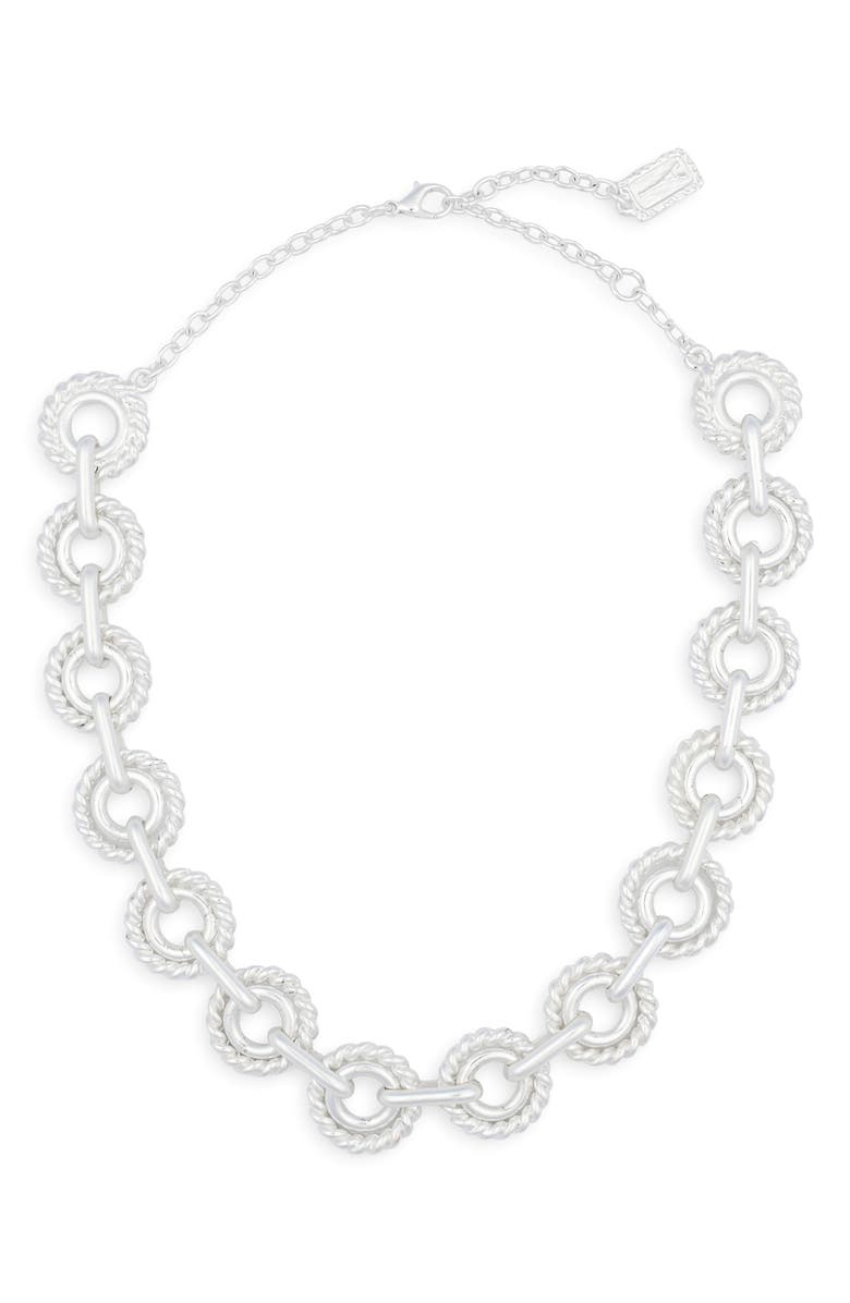 Karine Sultan Polished Circle Collar Necklace, Main, color, Silver