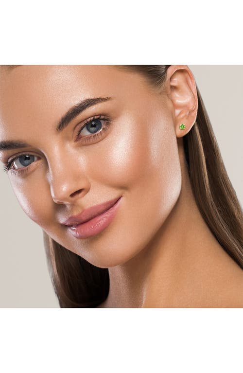 A & M A&m Round Cubic Zirconia Birthstone Stud Earrings In Peridot