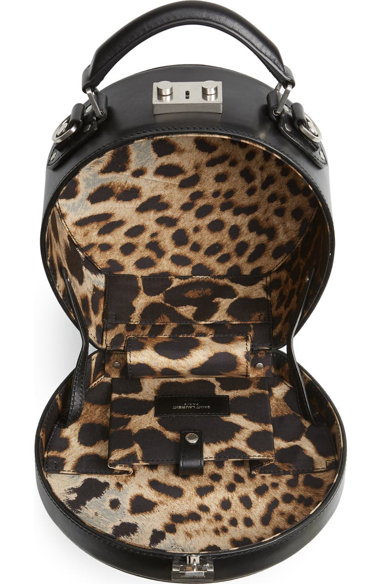 Saint Laurent Small Mica Leather Hat Box, Alternate, color,