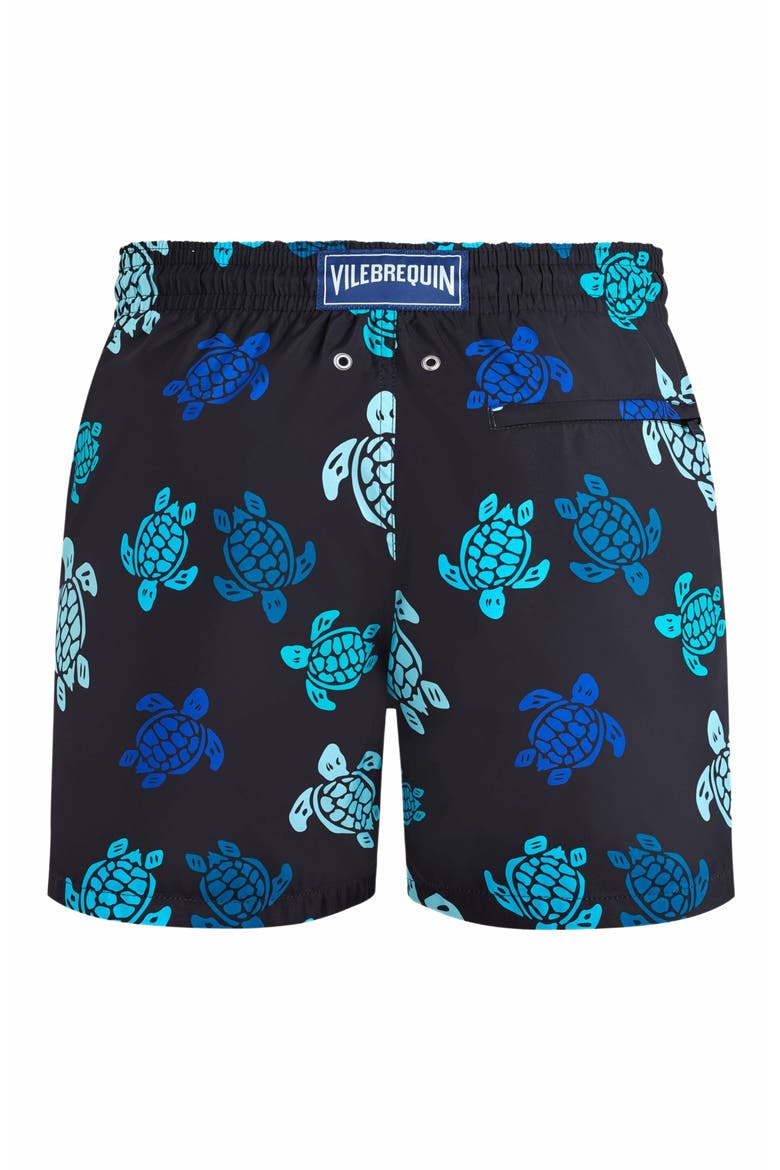 Men's Multicolor Tortues Ultra-Light and Packable Swim Shorts, Alternate, color, NOIR