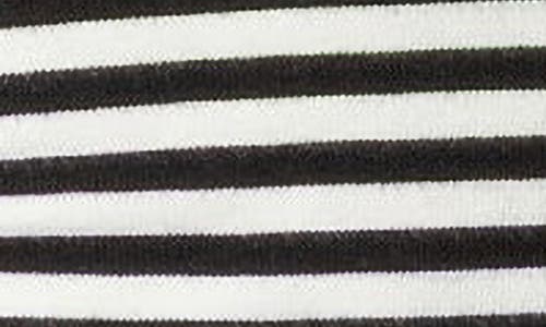 Edikted Hali Stripe Knit Long Sleeve Top In Black-and-white