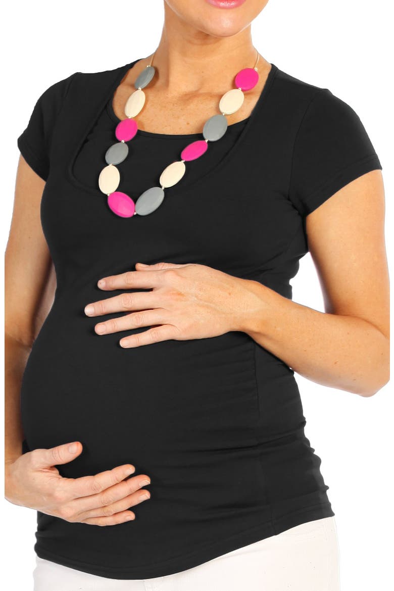 Essential 3-Piece Maternity/Nursing Set, Alternate, color, BLACK
