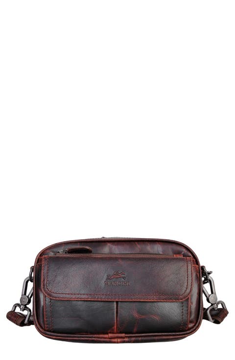 Buffalo Leather Organizer Crossbody Bag