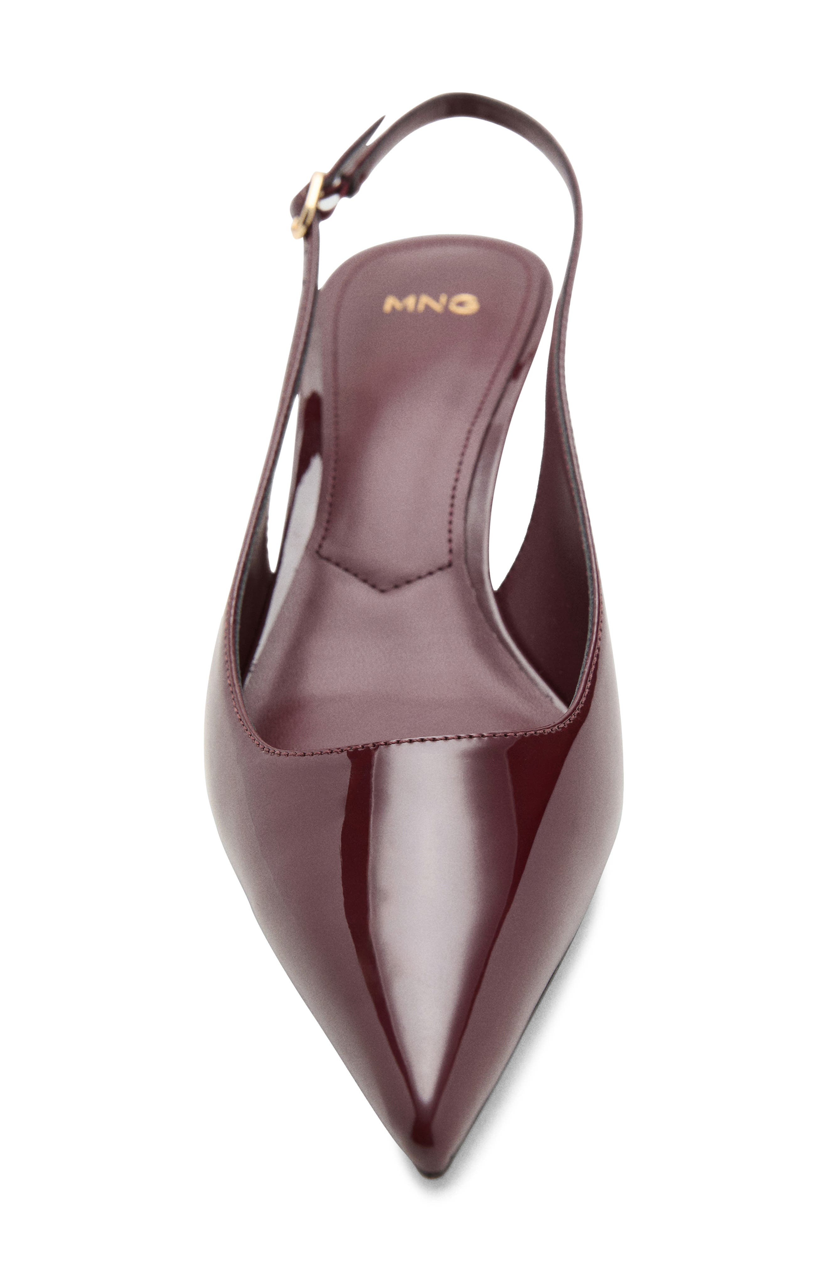 MANGO Mona Slingback Pump, Alternate, color, Burgundy