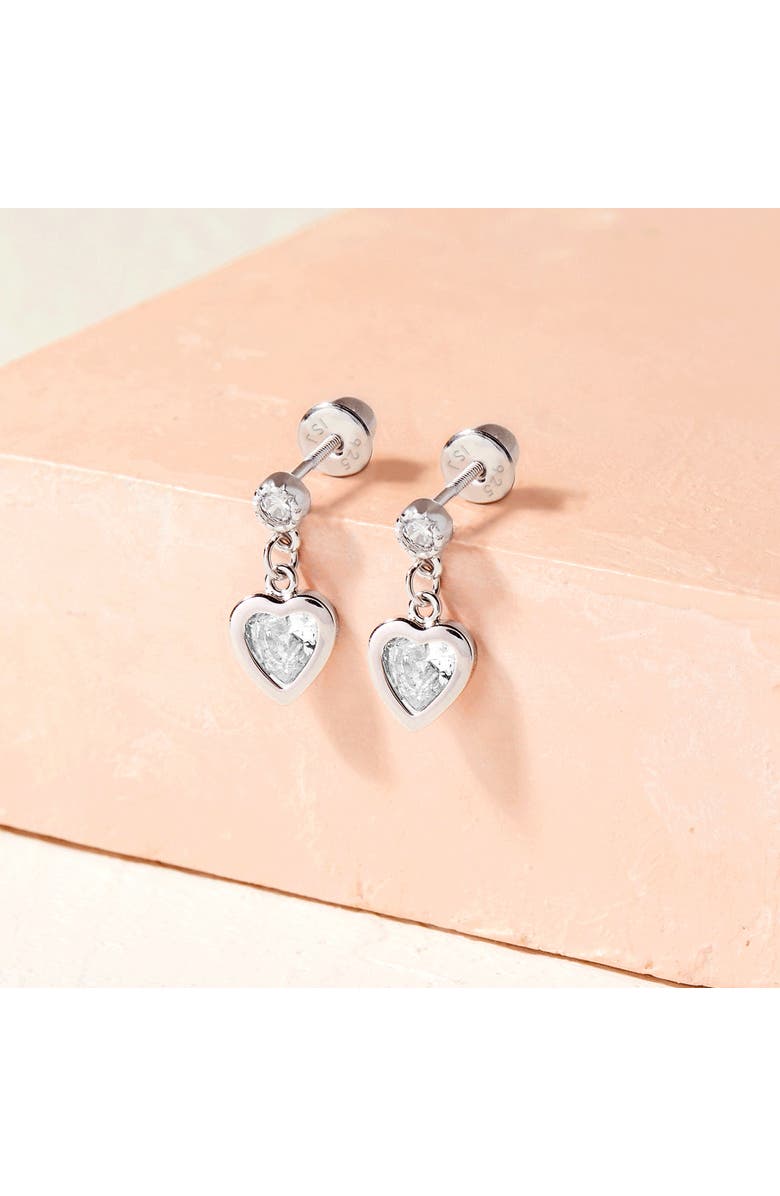 In Season Jewelry My First Dangle Hearts Girl Earrings, Alternate, color, Silver