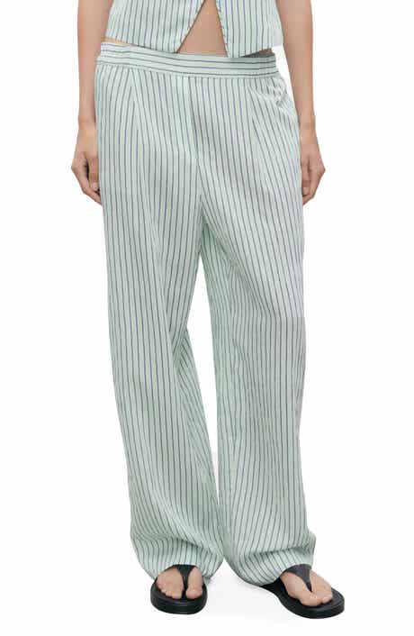 MANGO Stripe Low Rise Straight Leg Jeans