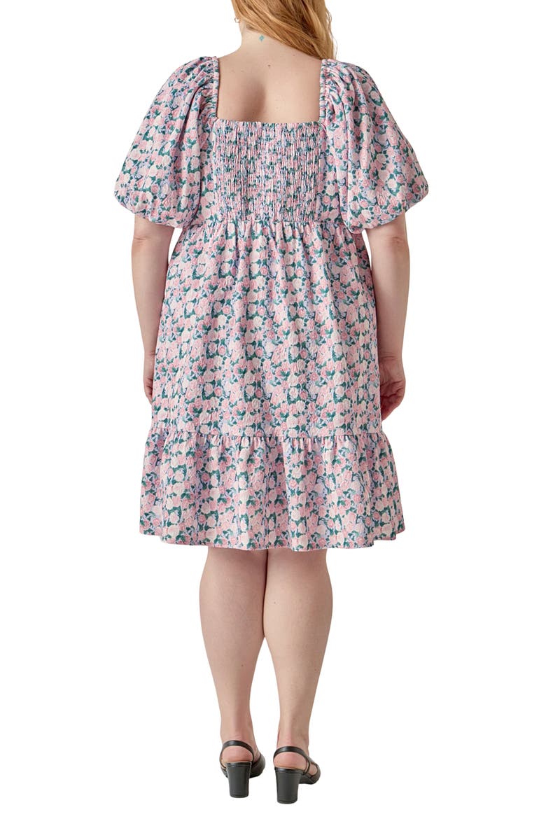 Floral Puff Sleeve Minidress, Alternate, color, LILAC PINK